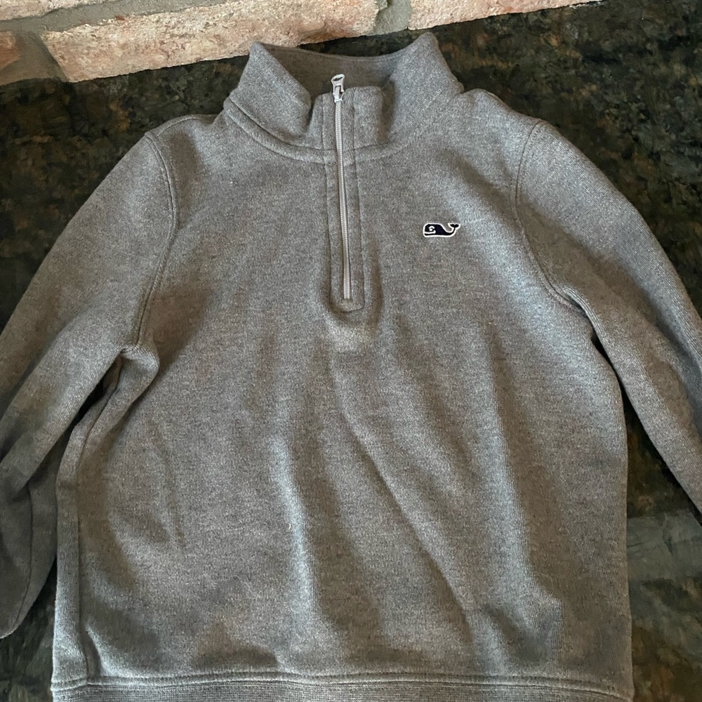 Gray Vineyard Vines cotton 1/2 zip for boys!